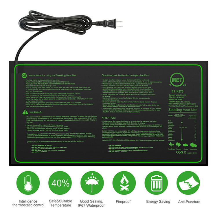 Plant Heating Pad Oem Processing American Standard Seedling Heating Pad Waterproof Safety Seed Germination Constant Temperature Pet Heating Pad
