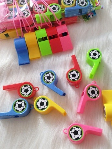 Factory direct sporting goods plastic 12 whistle toys cheer refueling referee whistle promotion wholesale