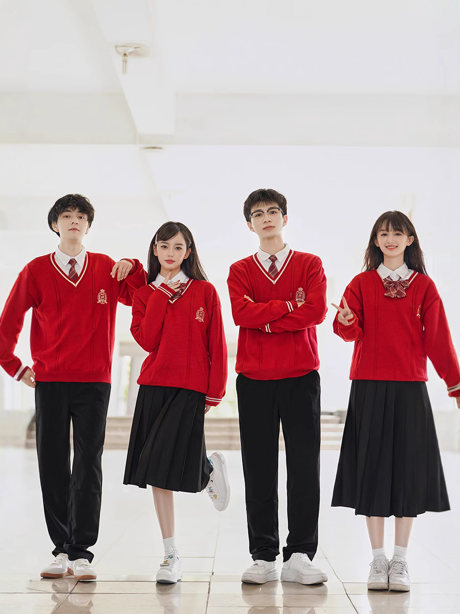 Class uniform autumn college style sweater junior high school students Senior high school students sports graduation chorus uniform school uniform suit