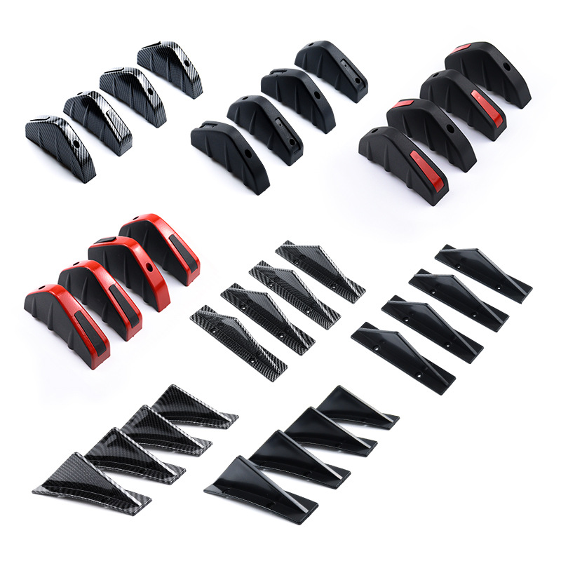 Automobile Universal triangular rear spoiler carbon fiber pattern chassis spoiler rear lip small surround rear spoiler trim