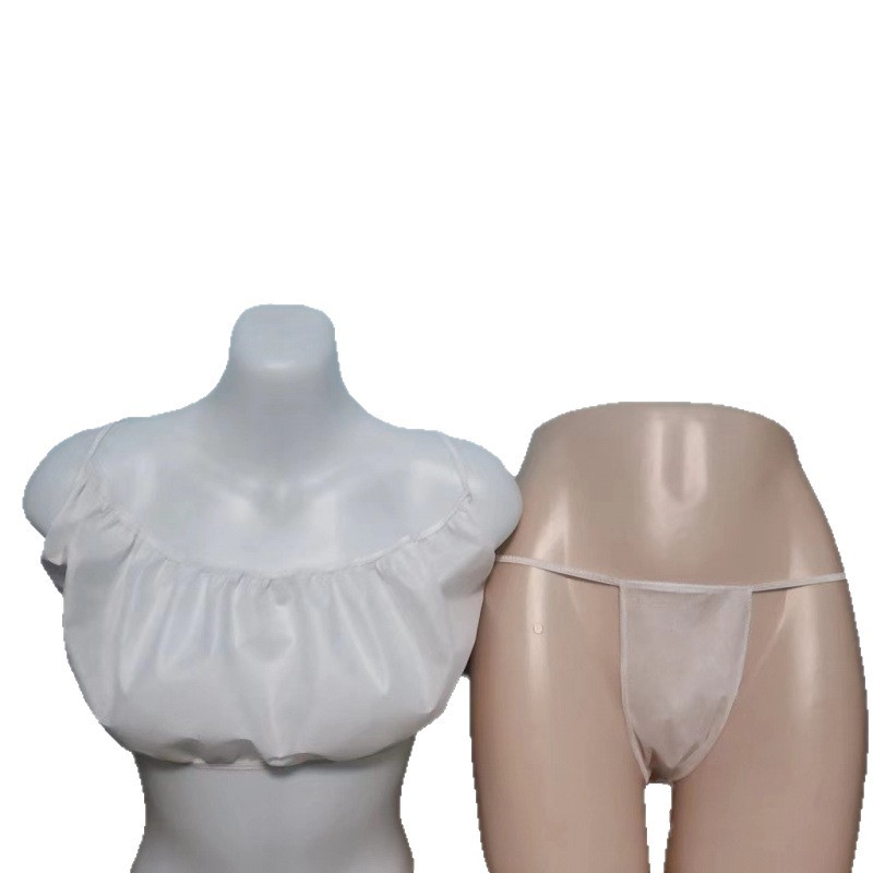 Non-Woven Bra Beauty Salon Massage Sauna Individually Packaged Wrapped Bra Breathable Shoulder Strap Disposable Intimates