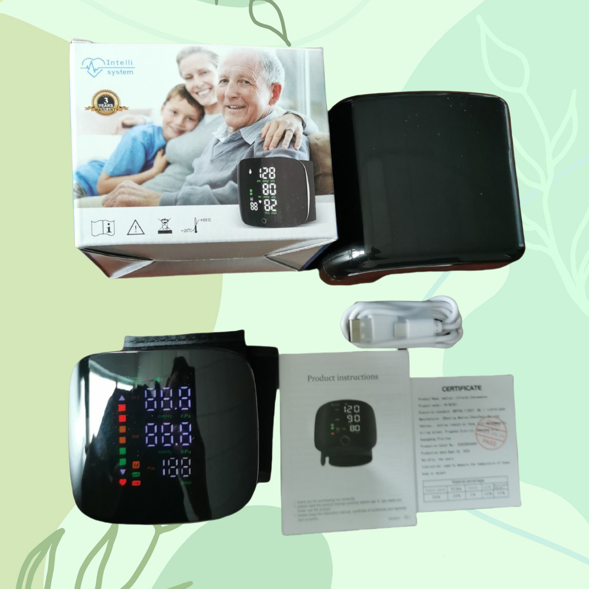 Rechargeable Wrist Blood Pressure Monitor Home Medical Blood Pressure Fully Automatic Measuring Instrument Blood Pressure Smart Electronic Blood Pressure Monitor