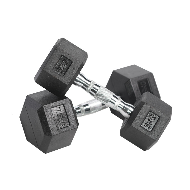 Factory Direct hexagonal plastic dumbbell wholesale men's arm muscle training gym private education sporting goods fitness equipment