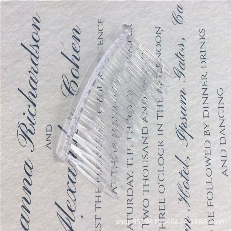16-Tooth Transparent Plastic Hair Comb Insert Comb Korean Style Headwear Accessories Handmade DIY Kidsren's Hair Accessories Material Hair Tool