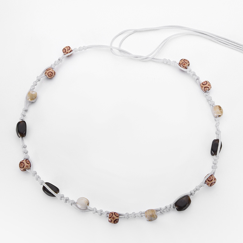 Literary Retro Ethnic Style Irregular Bead Dress Waist Chain Bohemian Style Braided Slimming Waist Rope