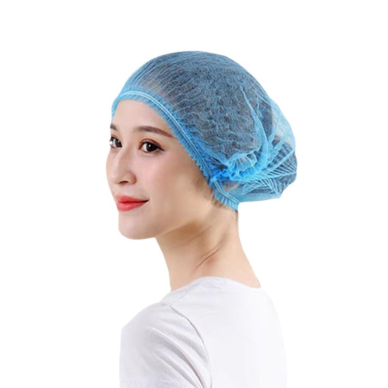 Disposable Hat Hood Non-Woven Hair Net Kitchen Chef Hat Food Factory Work Hat Dustproof Hat Strip Hat