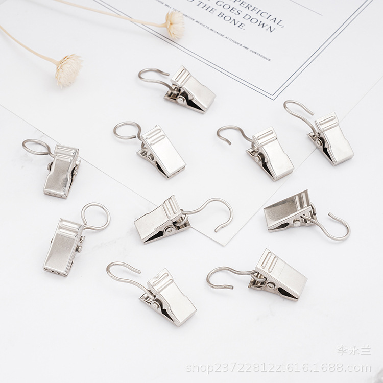 Новый зажим, открывающийся и закрывающийся, серебряный зажим для штор, зажим для полотенца (бесплатная доставка)