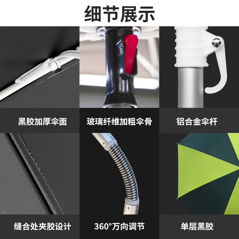 1.8 m Vinyl Fishing Umbrella Fishing Gear Umbrella Large Fishing Umbrella Universal Advertising Umbrella Thickened Sunscreen Sunshade Fishing Umbrella