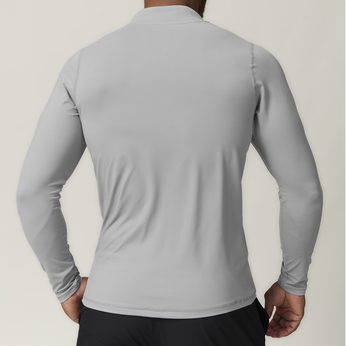 Cross-border European and American Men's Sports Zipper Quick-drying Long-sleeved T-shirt Running Fitness Home Commuter Casual Top 1041