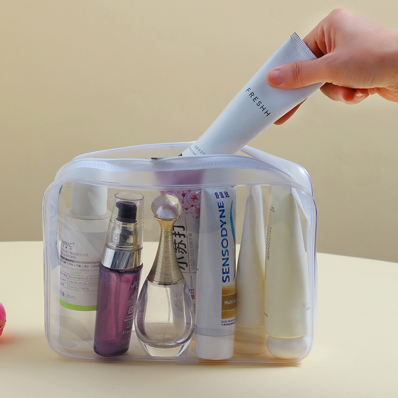 Transparent Wash Storage Bag Portable Cosmetic Bag Storage Bag Cosmetic Packaging Bag Printable logo in stock Wholesale
