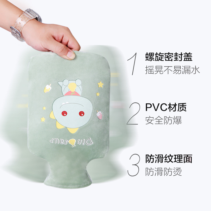 Kaqite Winter Hot Water Bottle, Cute Belly Warmer, Large Hot Water Bag, Cartoon Plush Warming Artifact, Hand Warmer