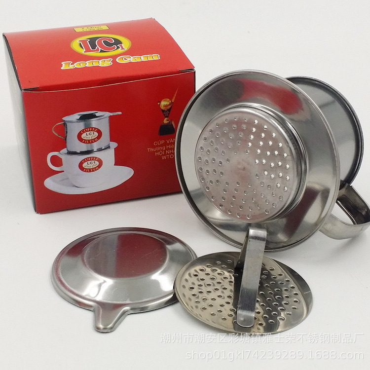 Stainless Steel Coffee Dripper Vietnamese Coffee Pot Drip Pot Hand-Brewed Coffee Filter Cross-Border Exclusive Coffee Pot
