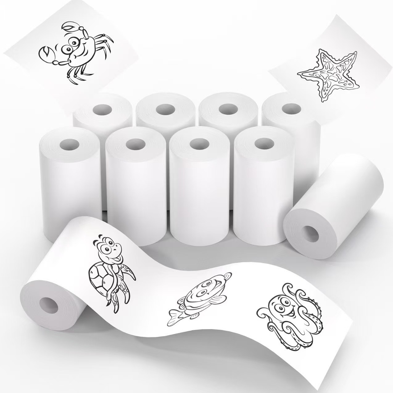 Cross-Border Kidsren's Camera Polaroid Three-Proof Colorful Thermal Paper 57*25 Error Paper Self-Adhesive Printing Paper