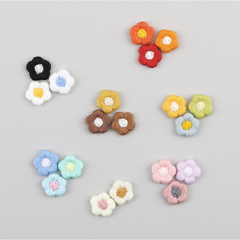 Мини маленькие цветные вышитые тканевые наклейки DIY серьги аксессуары для волос материал детские куртки капюшоны обувь и носки аксессуары для одежды 6