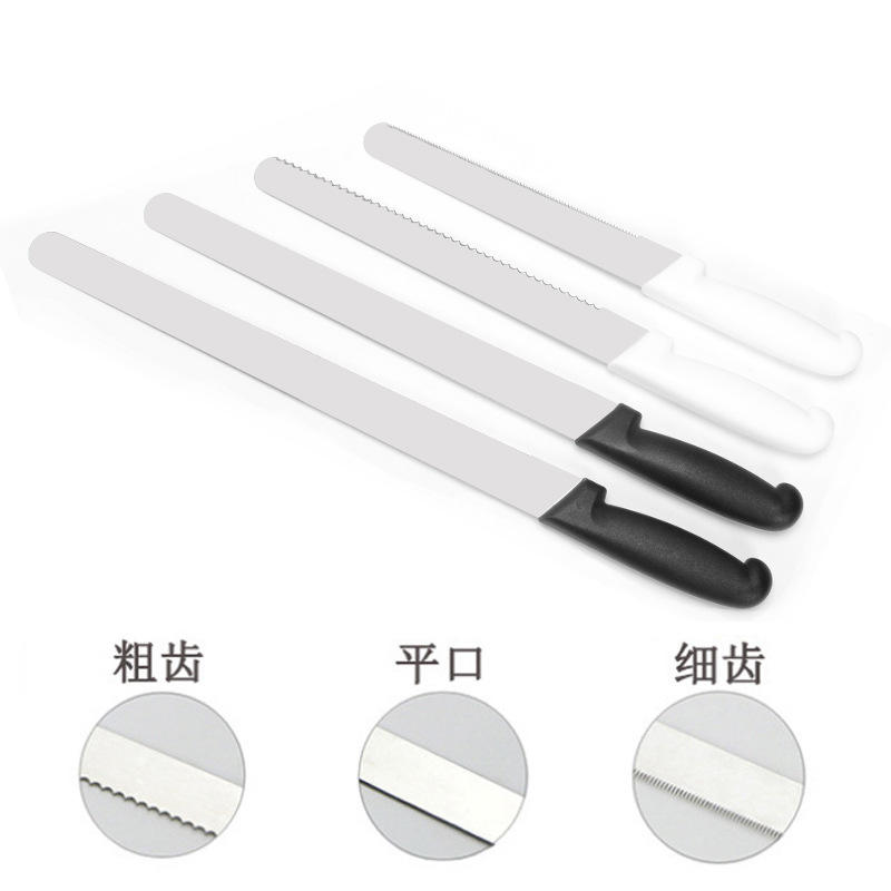 New Thickened Handle Stainless Steel Serrated Bread Knife Cake Knife Sharp Fine Teeth Coarse Teeth Baking Tool