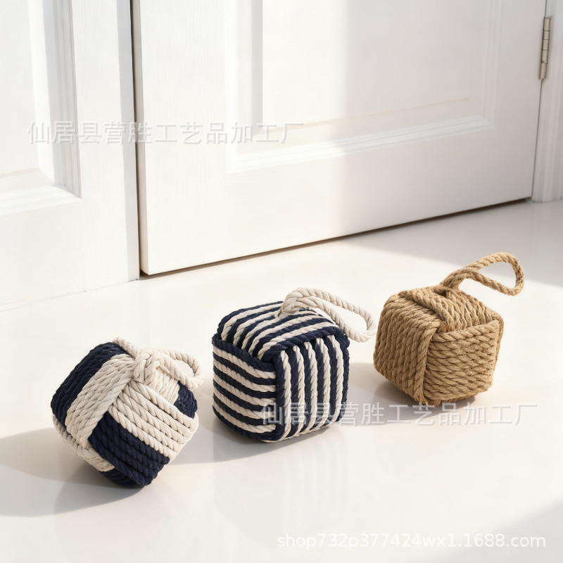 Хлопковая и льняная веревка креативный стопор для двери противоударный плетеный квадратный стопор для двери домашний бар ресторан декор