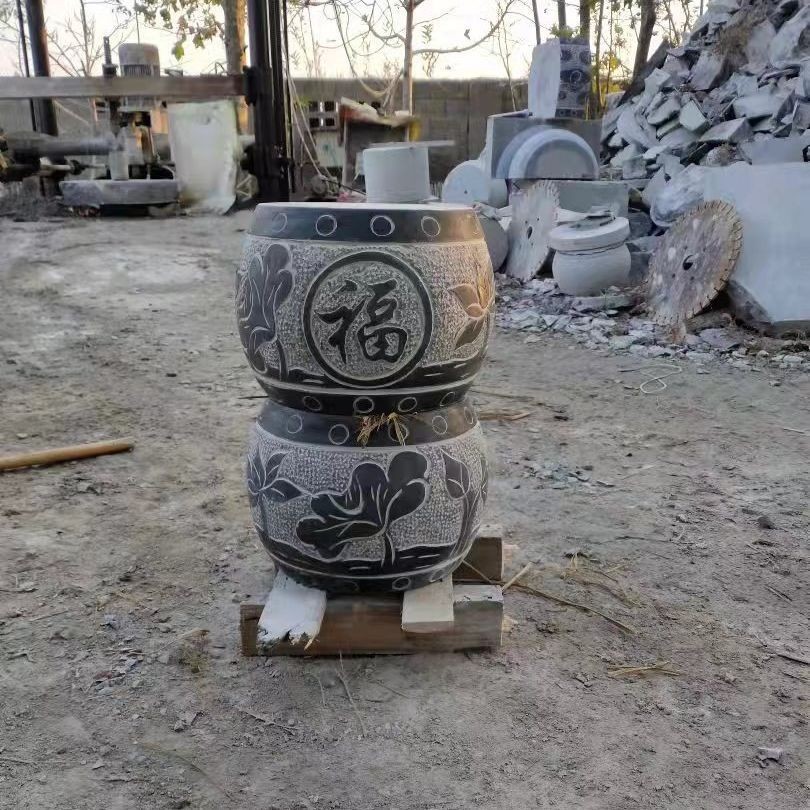 Stone Pillar Base with Stone Carving, Stone Pillar Base, Stone Pillar Wrap, Stone Pillar Base, Ancient Building Pillar Foundation