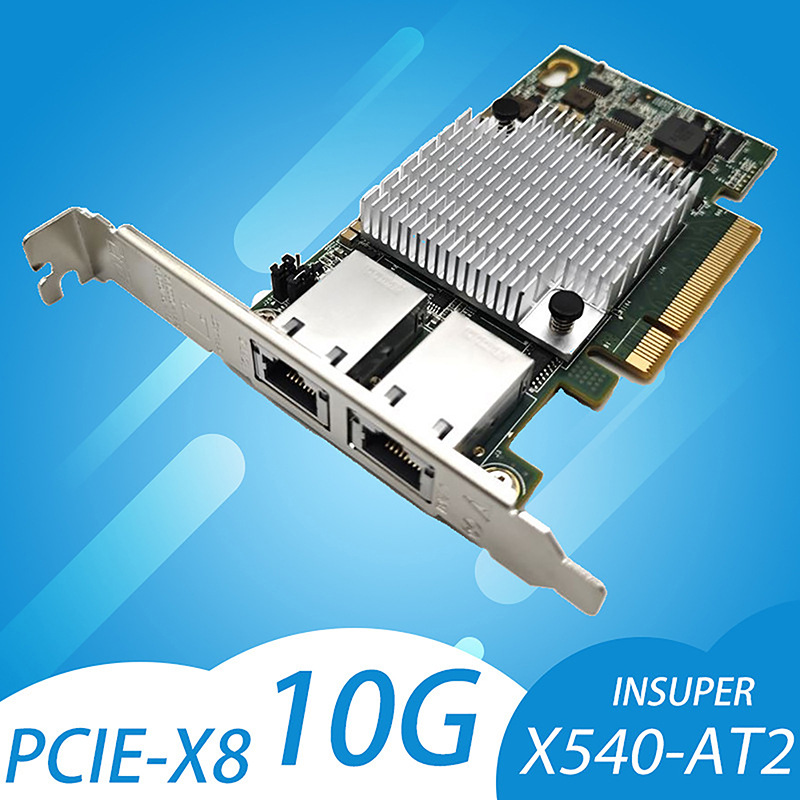 Double-port Langchao 10 Gigabit Double-port Network Card Power Port 10G X540-T2 Package Test Supports Qunhui NAS
