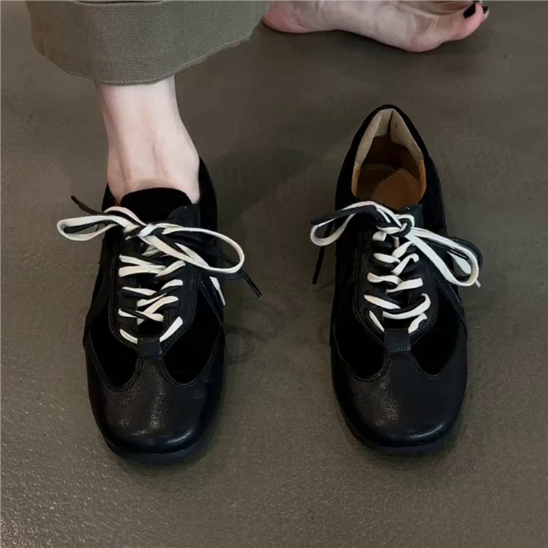 Модные и удобные кроссовки с круглым носком, ретро стиль Форрест Гамп, женские повседневные кроссовки, стильные балетки из овчины