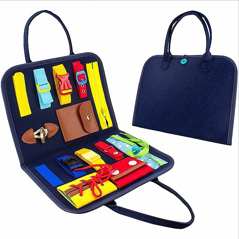 Кросс-бодровая доска для одевания из фетра, детская развивающая игрушка, обучающая доска, игрушка для матерей и младенцев, сумка для занятий