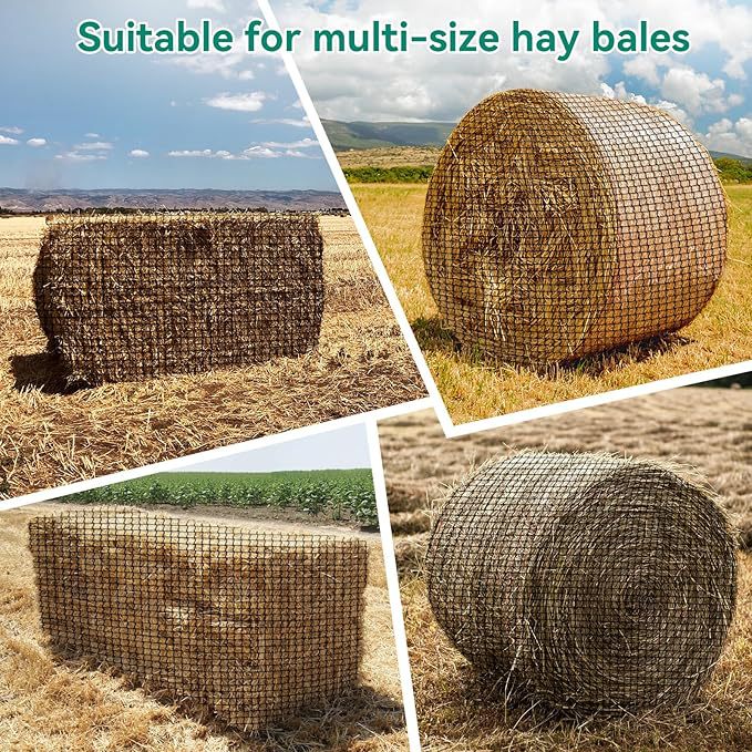 Round hay large hay bag horse cattle sheep camel livestock slow feeder horse grass mesh bag