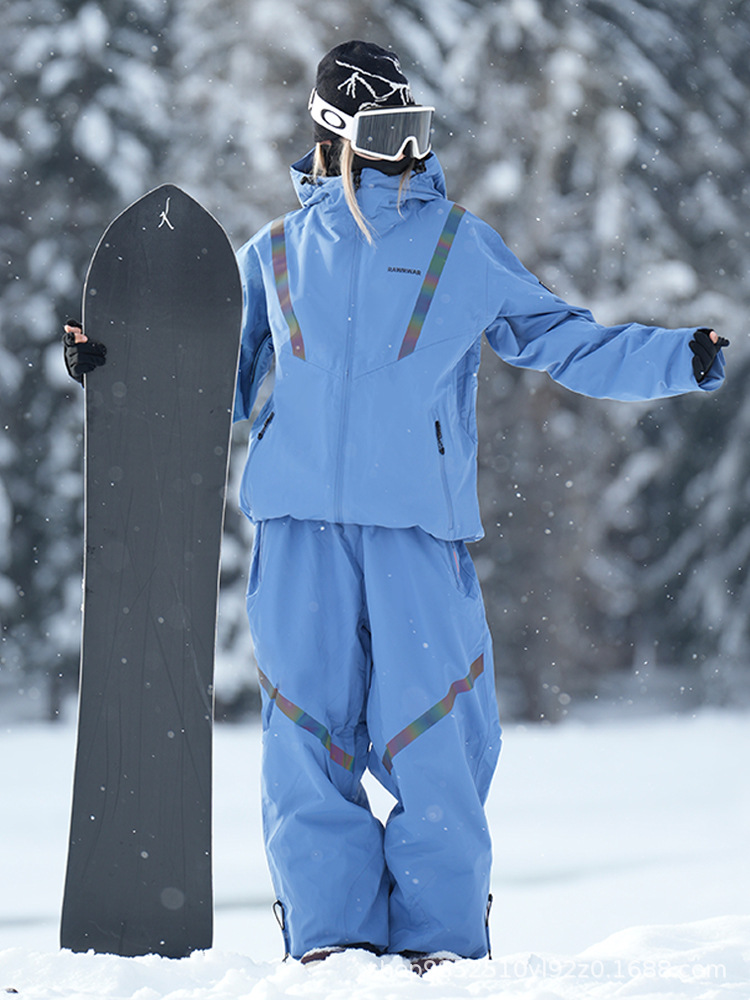 Ski Clothing for Men and Women, Winter Single and Double Board Windproof, Waterproof and Warm Outdoor Ski Clothing and Pants Set Wholesale
