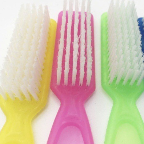 Cross-border special for transparent long handle nail brush with handle nail art plastic dust brush multifunctional horn brush suit