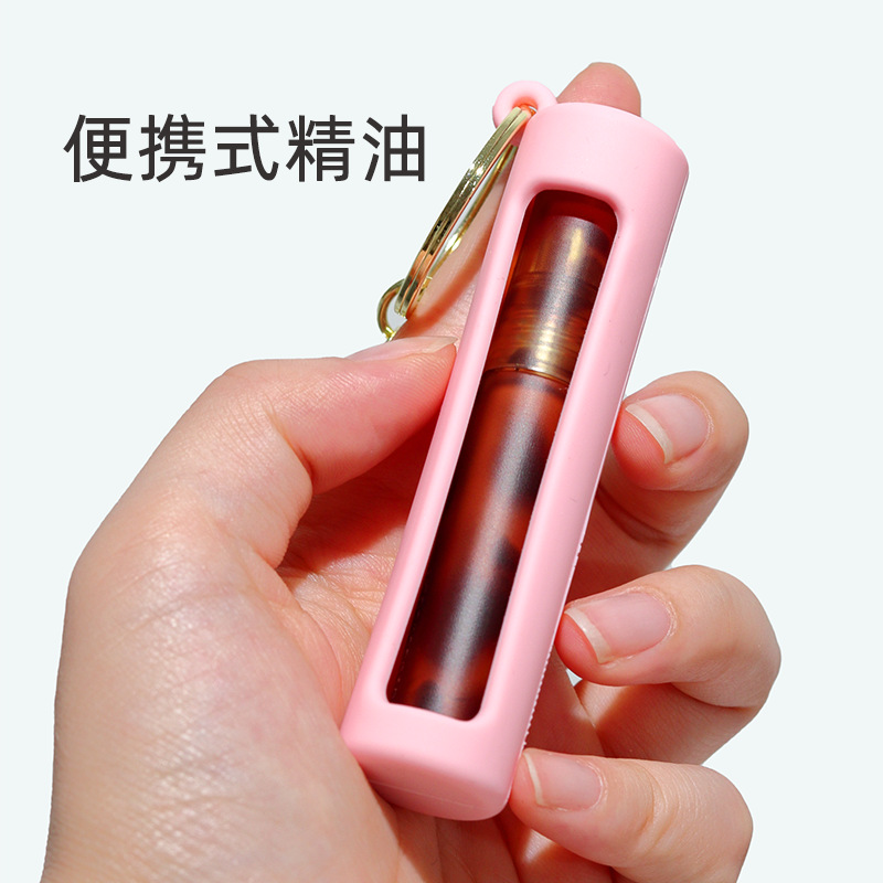 Cross-Border Silicone Lipstick Protective Case, Simple Lidless Lipstick/Lip Glaze Case with Metal Hook, Full-Cover Silicone Lipstick Case