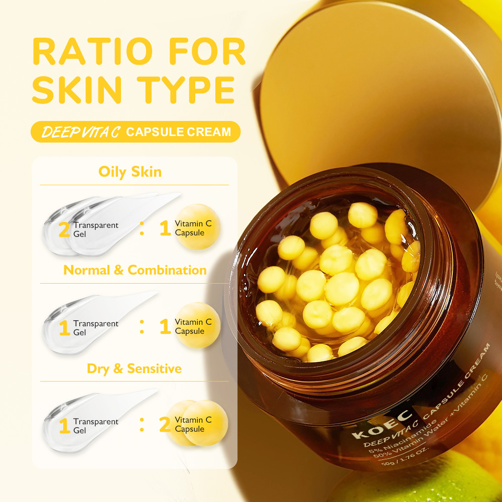 KOEC Vitamin C Capsule Filling Cream Moisturizing Cream Deep VC Capsule Cream Cross-border Explosions in stock