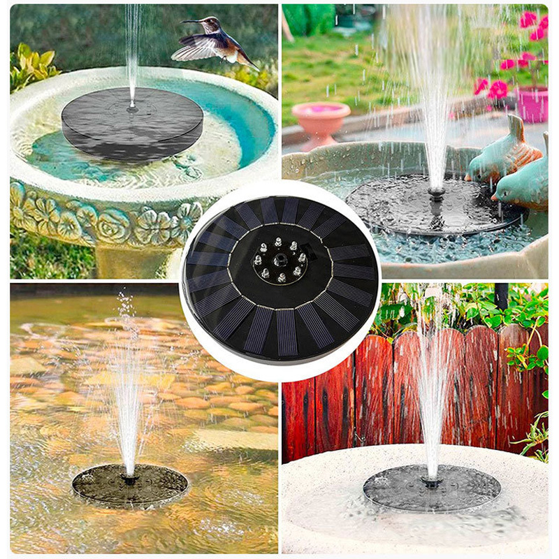 Solar Fountain Outdoor Pool Floating Colorful Lights Courtyard Bird Tub Decoration Pump Garden Garden Waterscape Fountain