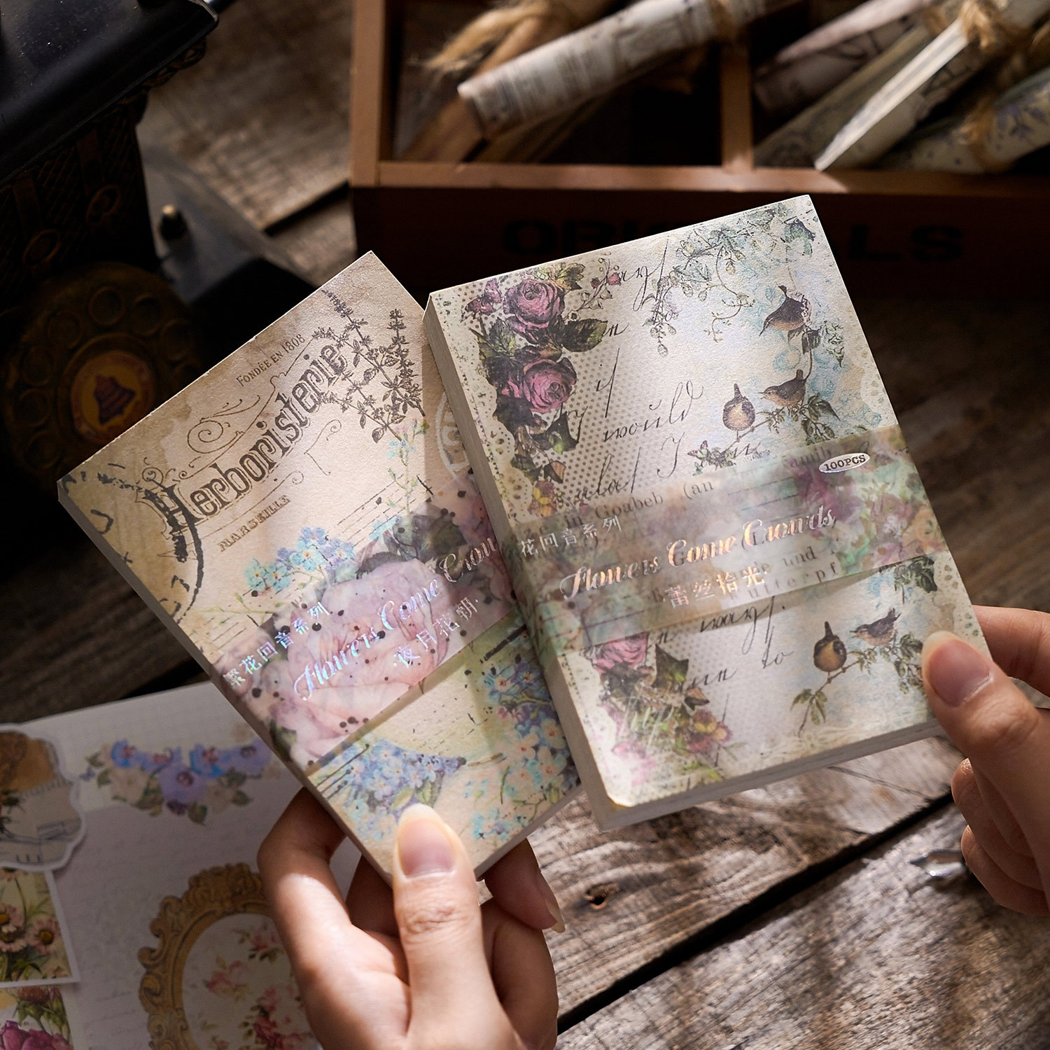 Утренние цветы Momo, серия эха, материал бумаги, легкий ретро фон для заметок