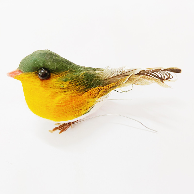 Mini Simulated Feather Flower Bird Robin Bird Gardening Decoration Bird Foot Standing Model Amazon Hot Sale