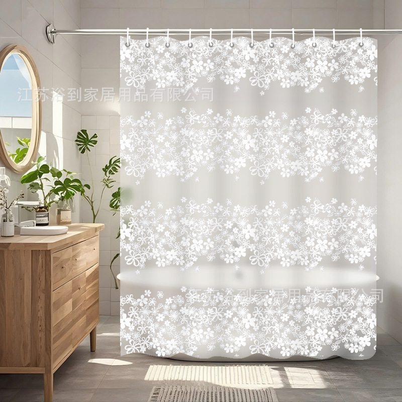 Cross-border foreign trade shower curtain waterproof mildew-proof peva shower curtain toilet non-perforated bathroom partition curtain hanging curtain