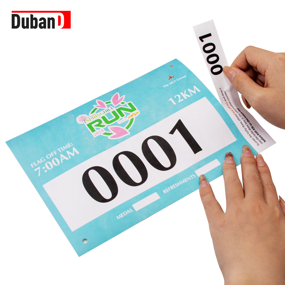 Marathon number cloth custom waterproof breathable material race special number cloth support LOGO printing