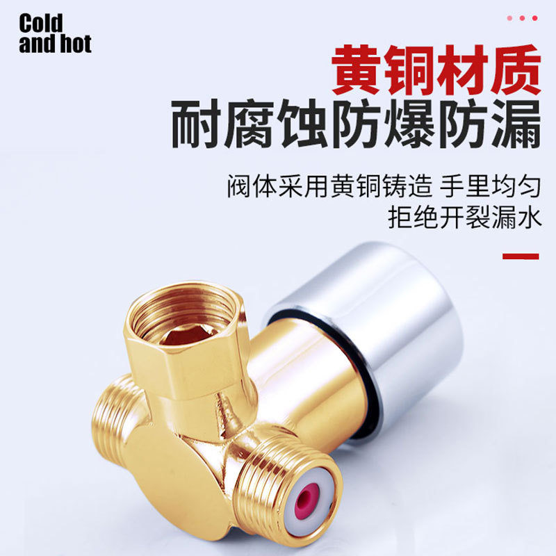 Thermostatic Valve Faucet Two-In-One-Out Three-Way Regulating Valve Water Heater Mixing Valve Small Kitchen Appliance Accessories Temperature Control Constant Temperature