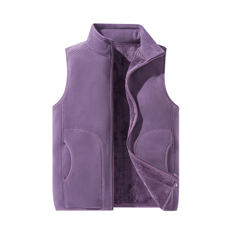 8805 Men's and Women's Couple Style Austrian Velvet Casual Vest Jacket, Warm Stand-Up Collar Inner Vest, Suitable for Spring, Autumn, and Winter