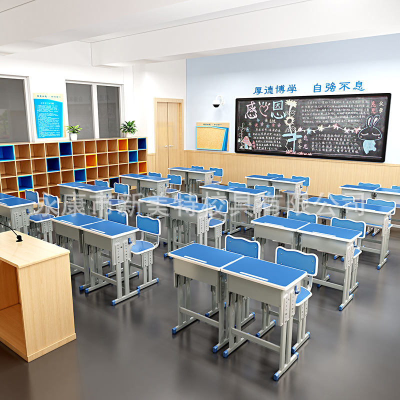 Primary and Middle School Students Desks and Chairs Training Desks and Chairs Trusteeship Tutoring Class Learning Writing Desk Combination Set School Home