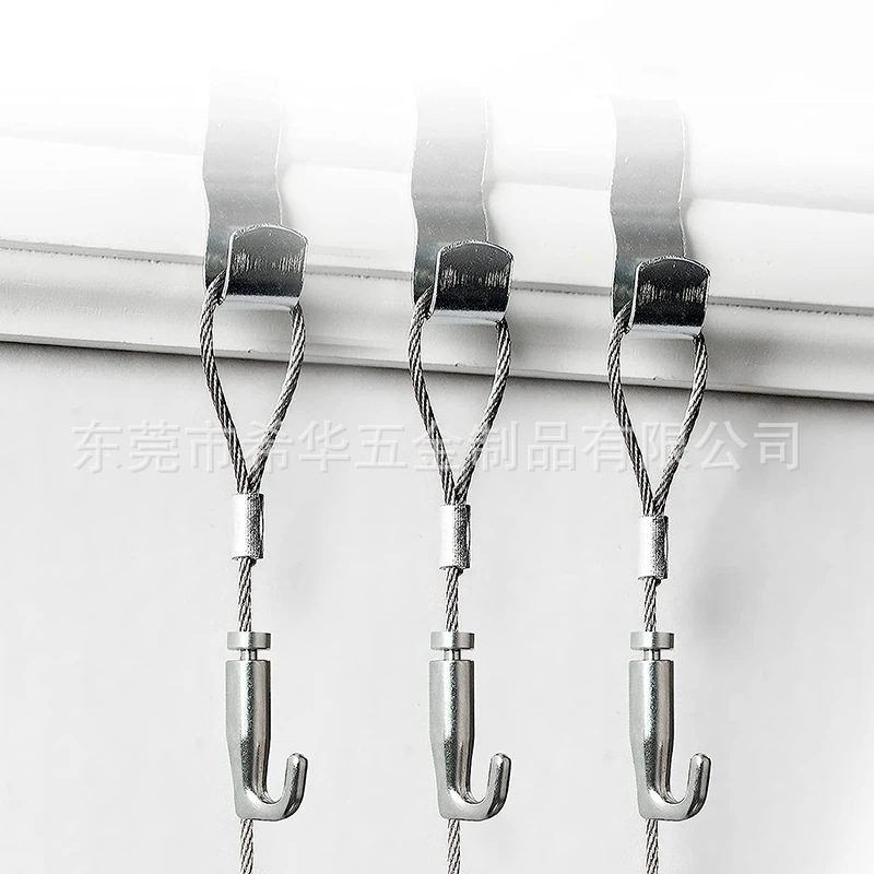 Sailor hook lock adjustable LED light box steel wire hanging rope accessories cabinet gallery slide rail hanging hook