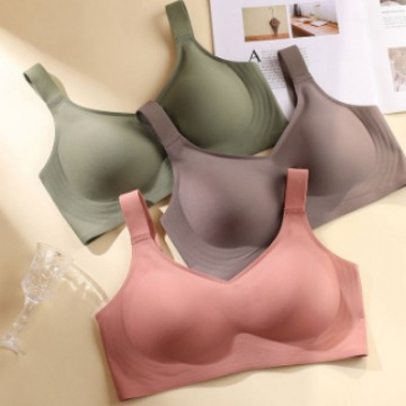Новый популярный латексный пуш-ап бесшовный бюстгальтер с широкими бретелями тонкий летний бюстгальтер для женщин с эффектом подтягивания