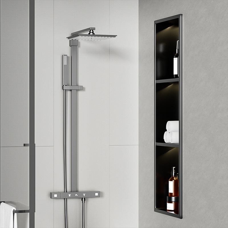 Simple Partition Bathroom Metal Stainless Steel Niche Built-In Cabinet Finished Stainless Steel Niche Storage Rack