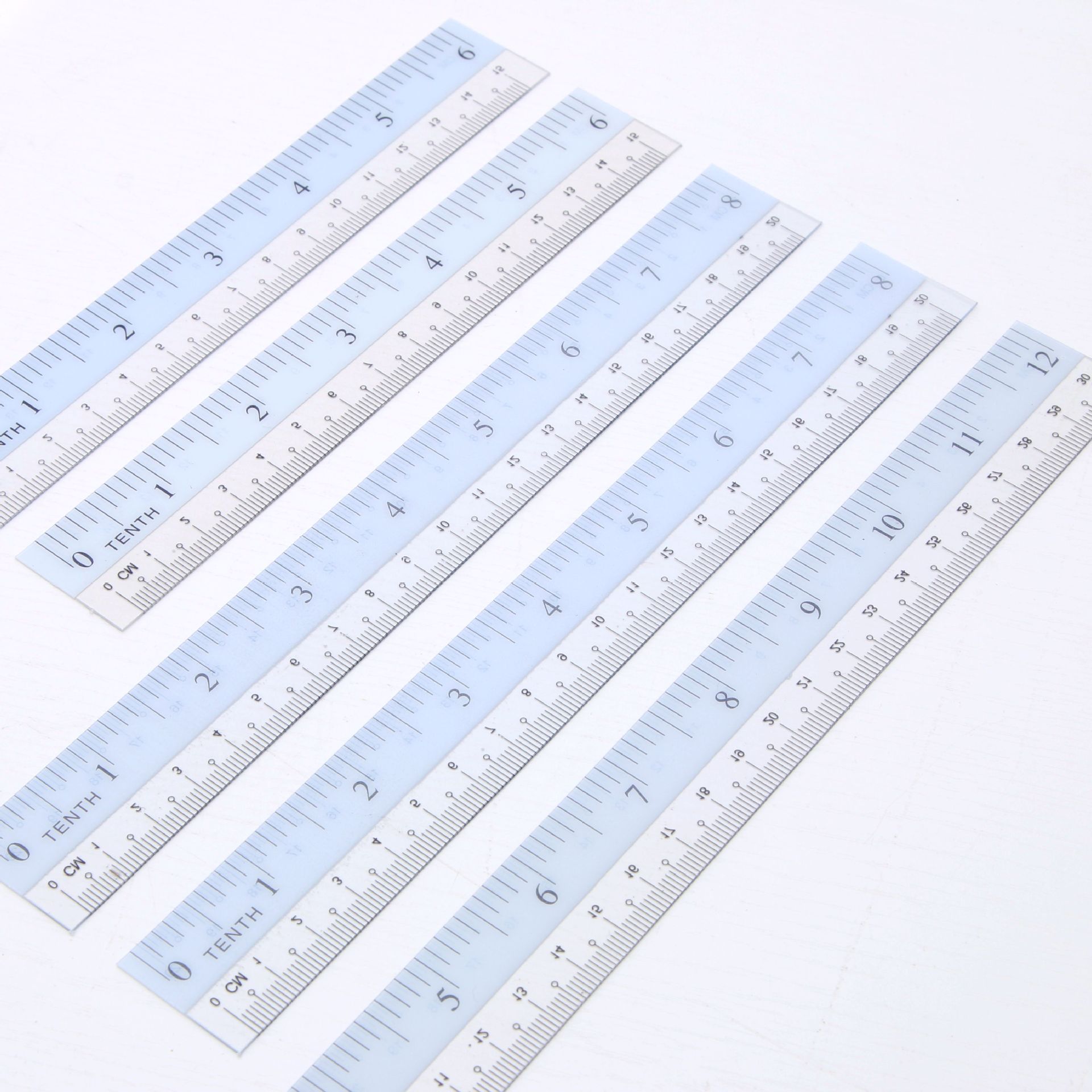 30cm transparent ruler plastic ruler 152030cm organic ruler PP soft ruler white edge ruler cross-border ruler