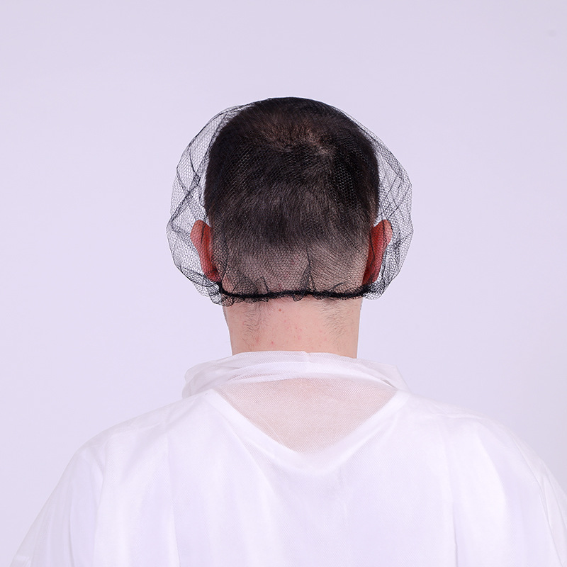 Disposable Nylon Mesh Hat Black Hair Mesh Hat Breathable Hood Catering Anti-Hair Loss Hat Food Factory Hair Cover