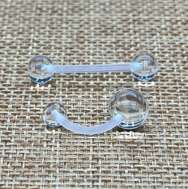 Cross-border transparent acrylic UV soft Rod belly button nail puncture jewelry tongue nail invisible belly button ring replacement ball