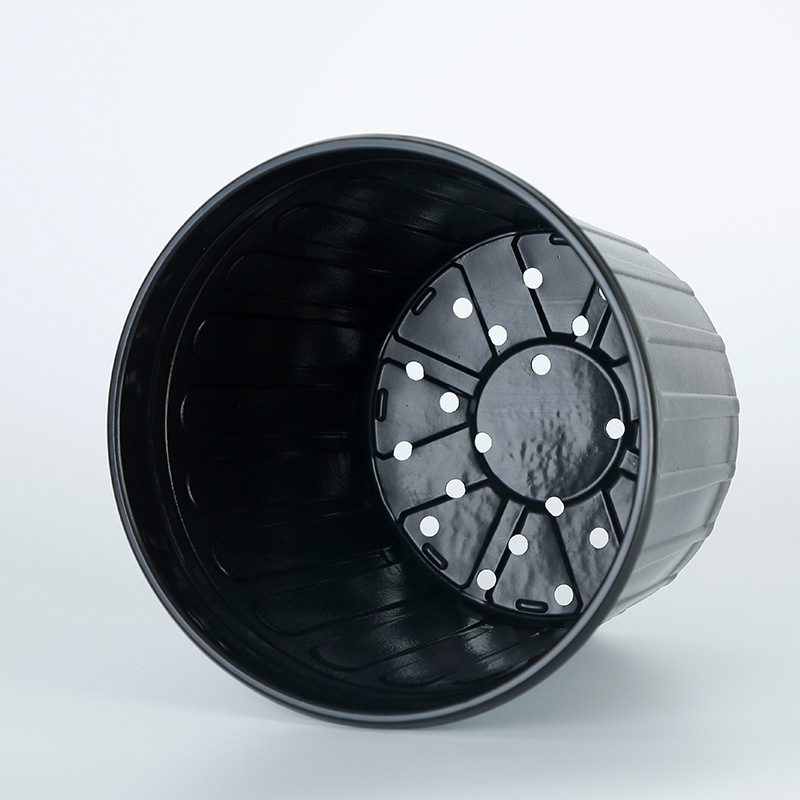 Factory wholesale gardening two-color blackcurrant flower pot soft plastic barrel flower pot family nursery special planting pot