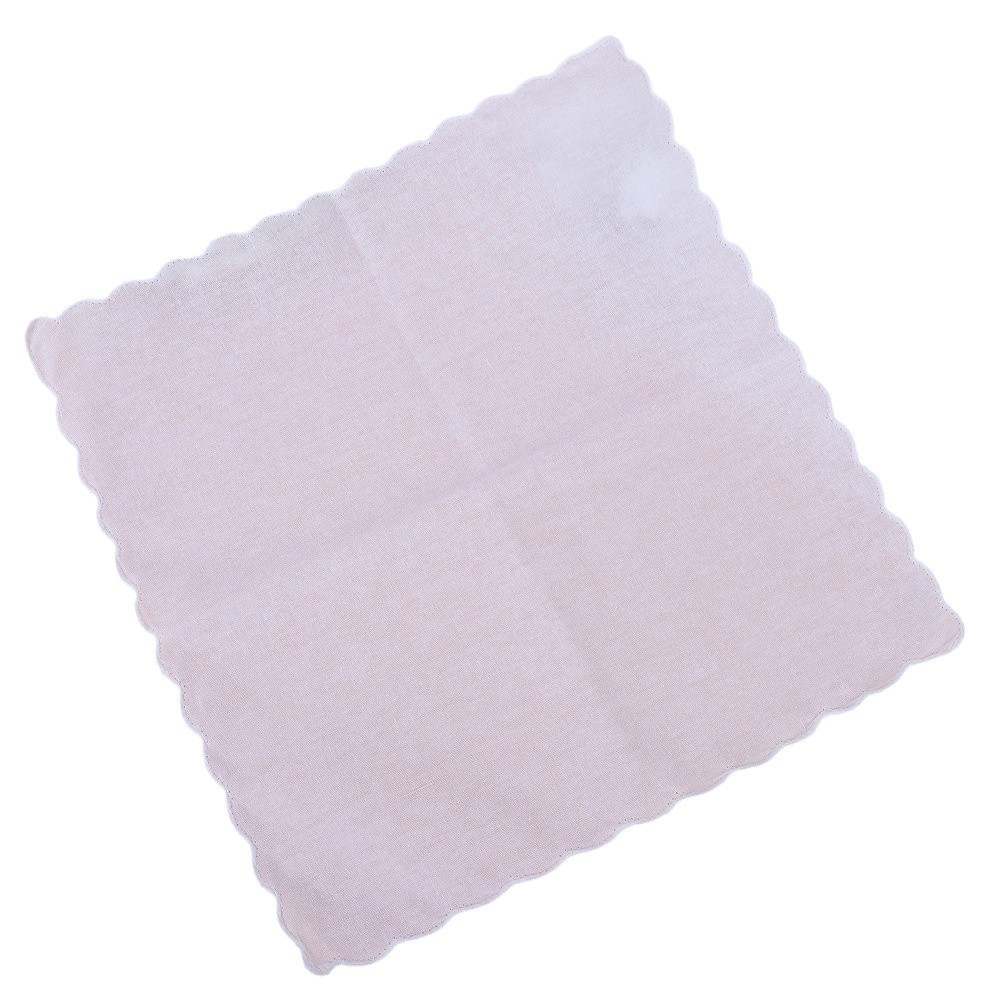 30*30cm wave edge high density white square towel can tie dye rubbing printing DIY embroidery white square towel