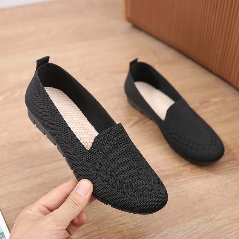 Temu Dropshipping Cross-Border Large Size Old Beijing Cloth Shoes Soft Sole Shallow Mouth Casual Shoes One-Step Women's Shoes