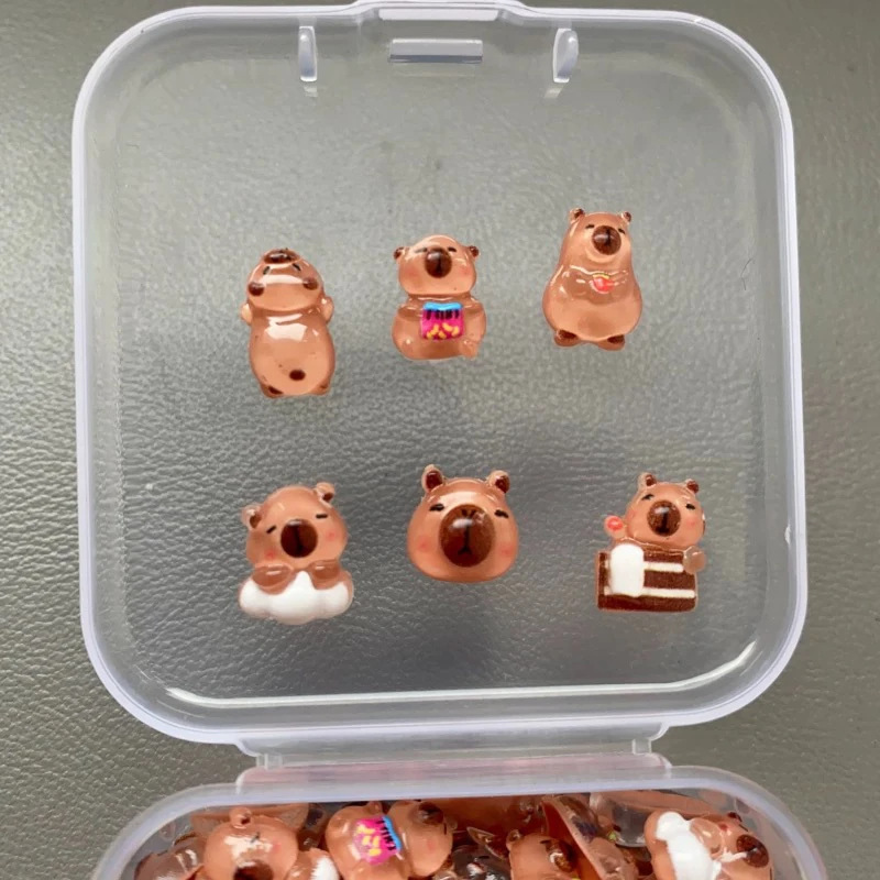 Super Mini Capibala Gadgets Internet Celebrity Toys Cartoon Capybara Doll Ornaments Manicure DIY Accessories
