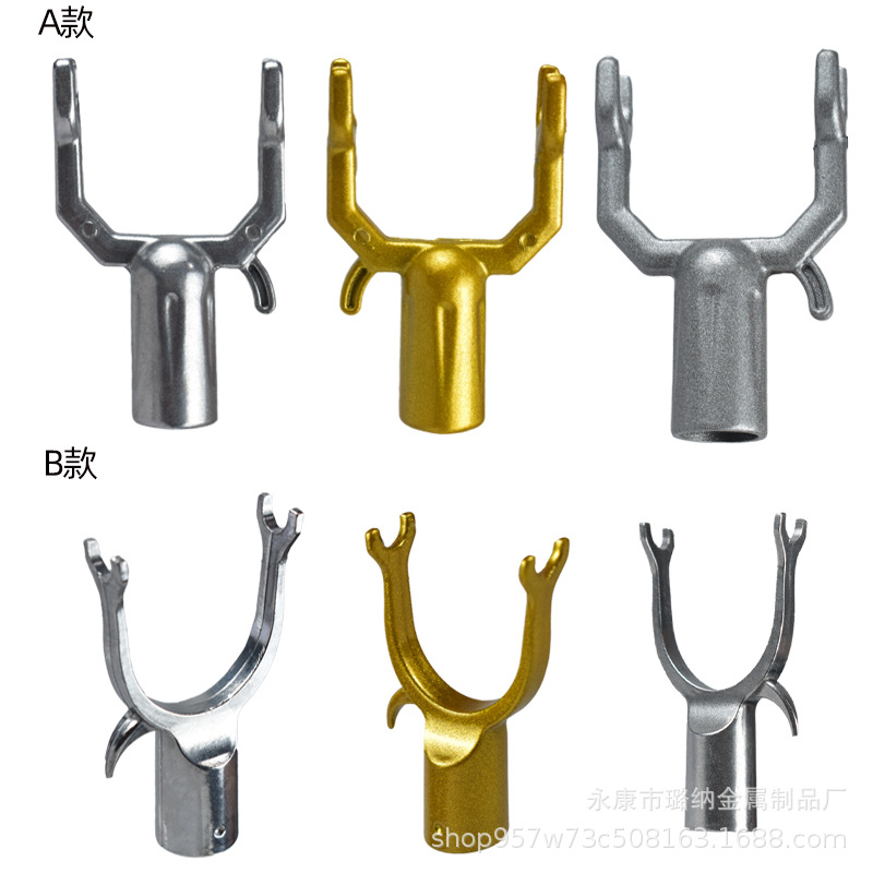 Cross-Border old thickened durable aluminum alloy clothes fork head inner hole 19mm clothes fork head multi-color optional