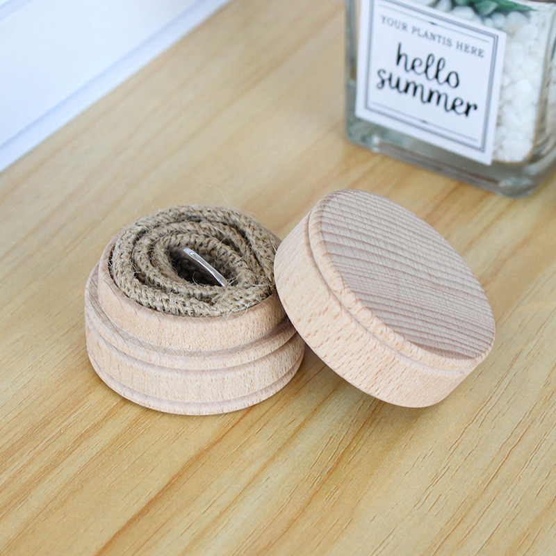 Round Wood Box Beech Round Ring Box Solid Wood Gift Box Earrings Necklace Mini Jewelry Storage Box