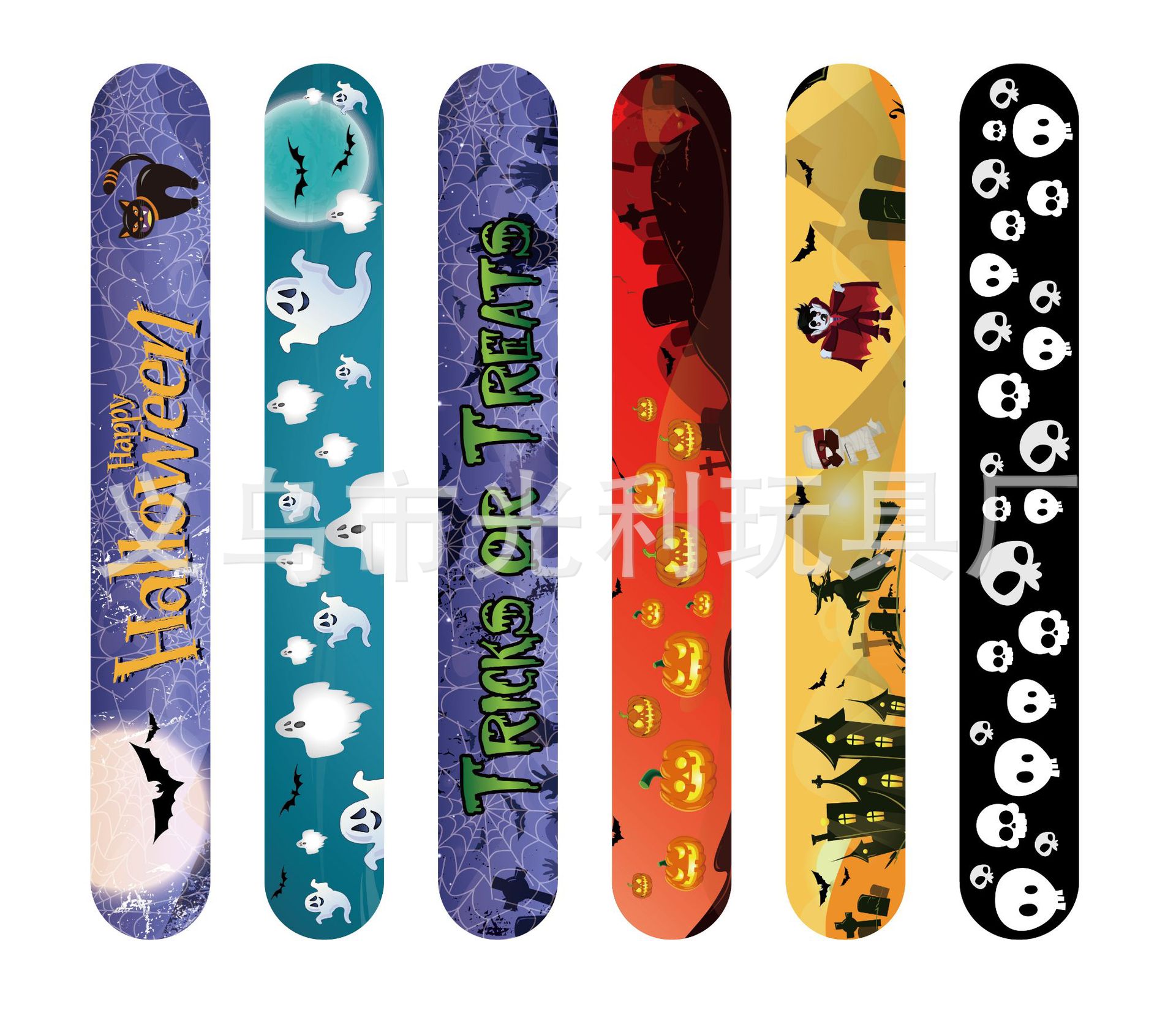 Разнообразные ПВХ браслеты для Хэллоуина, призрак, паук, череп